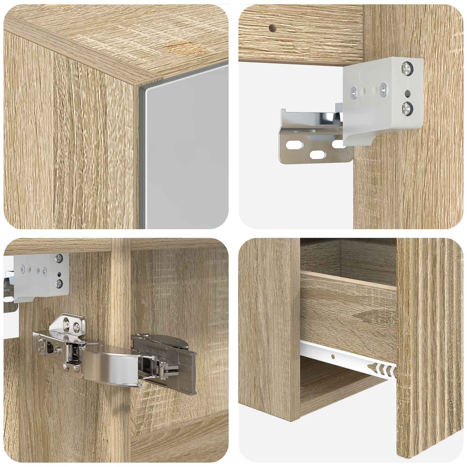 Set ormarića za kupaonicu 4 pcs Hrast sonoma Konstruirano drvo