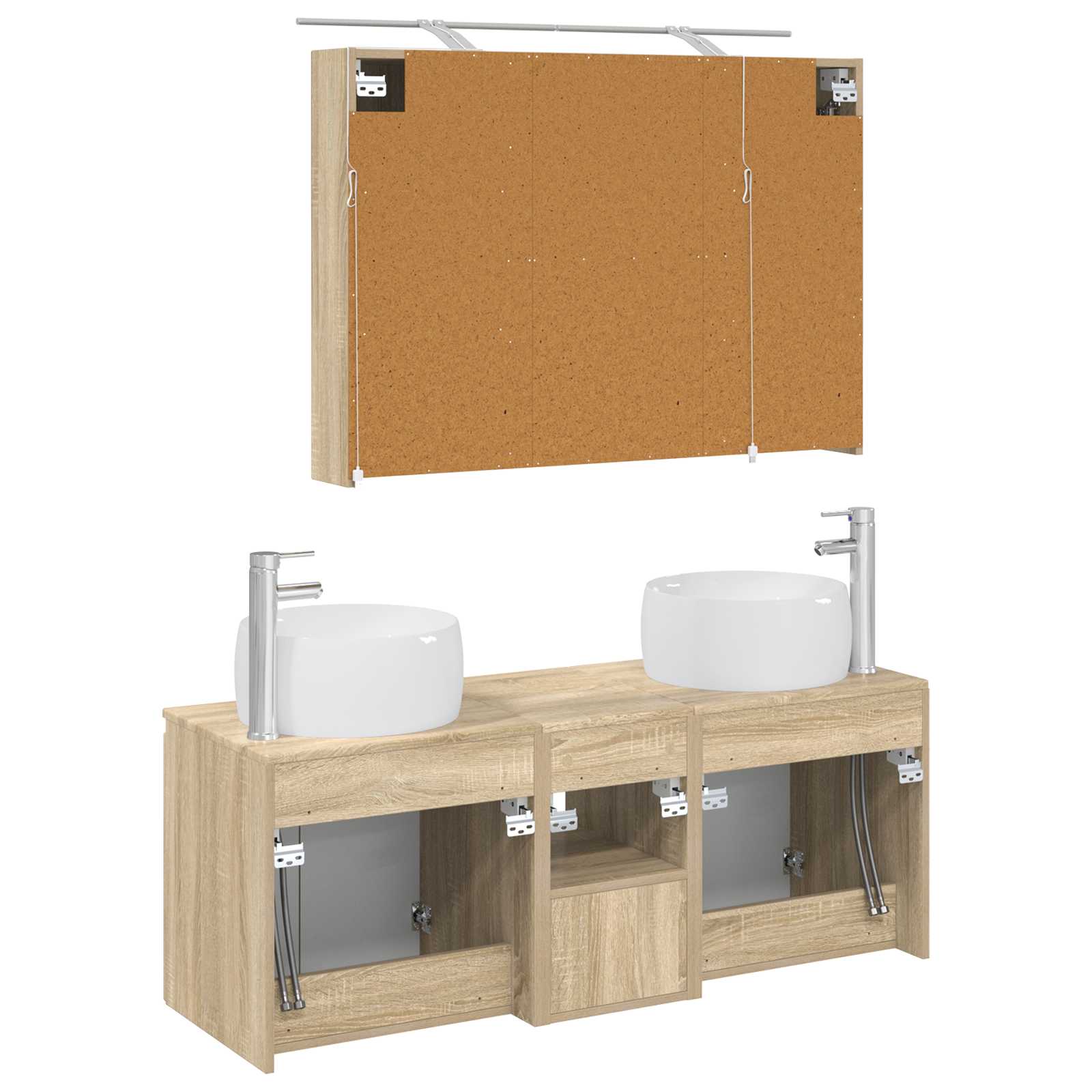 Set ormarića za kupaonicu 4 pcs Hrast sonoma Konstruirano drvo