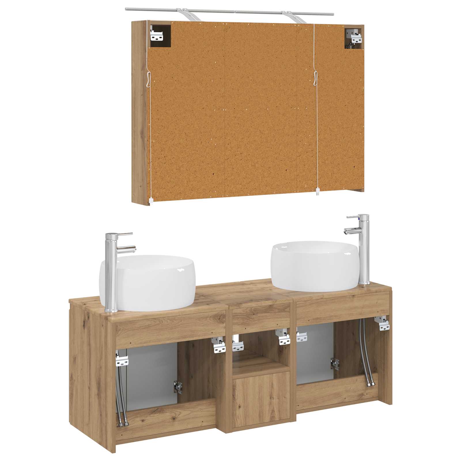 Set ormarića za kupaonicu 4 pcs Hrast artisan Konstruirano drvo