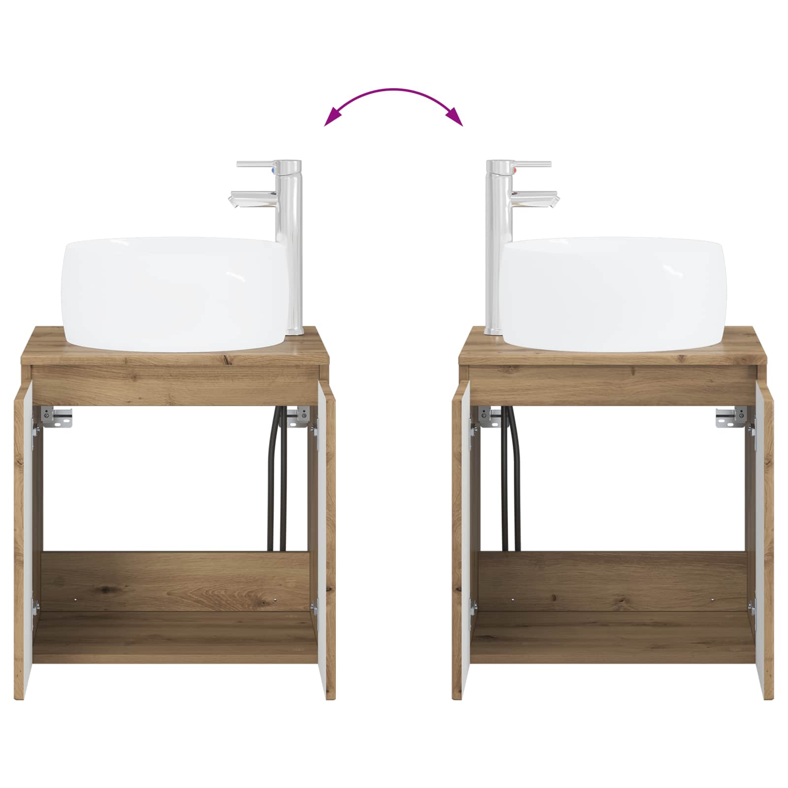 Set ormarića za kupaonicu 4 pcs Hrast artisan Konstruirano drvo