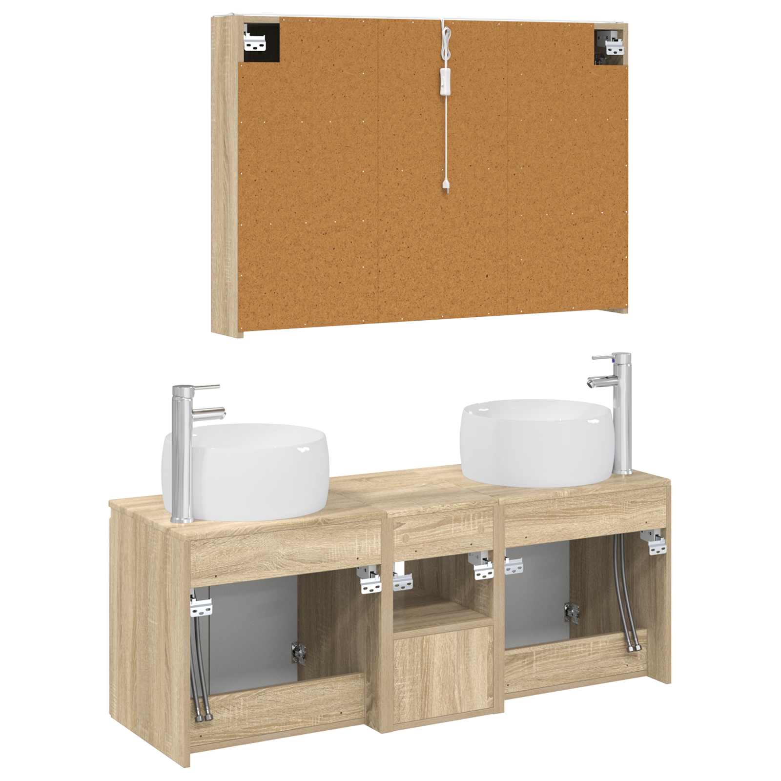 Set ormarića za kupaonicu 4 pcs Hrast sonoma Konstruirano drvo