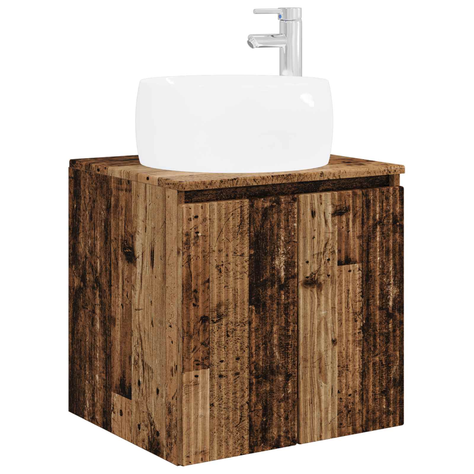 Set ormarića za kupaonicu 4 pcs Staro drvo Konstruirano drvo