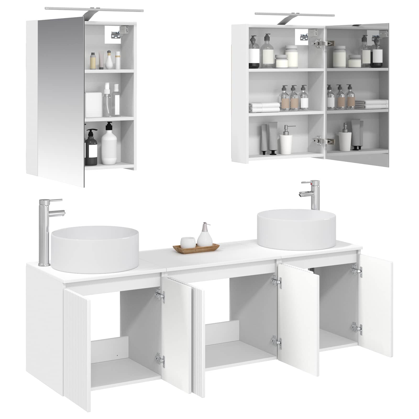 Set ormarića za kupaonicu 5 pcs Bijela Konstruirano drvo