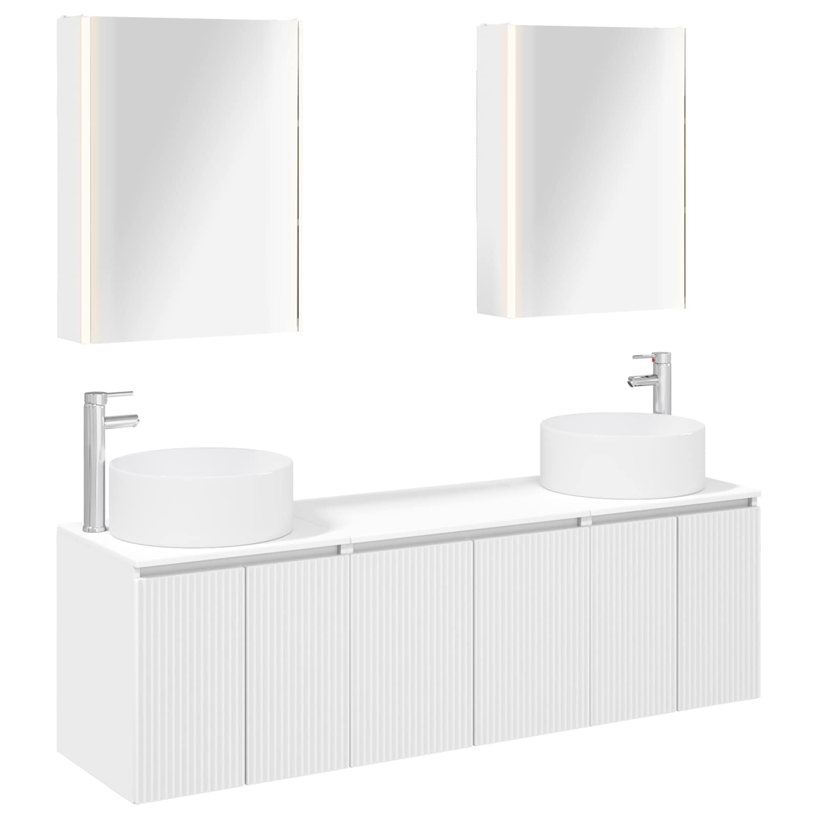 Set ormarića za kupaonicu 5 pcs Bijela Konstruirano drvo