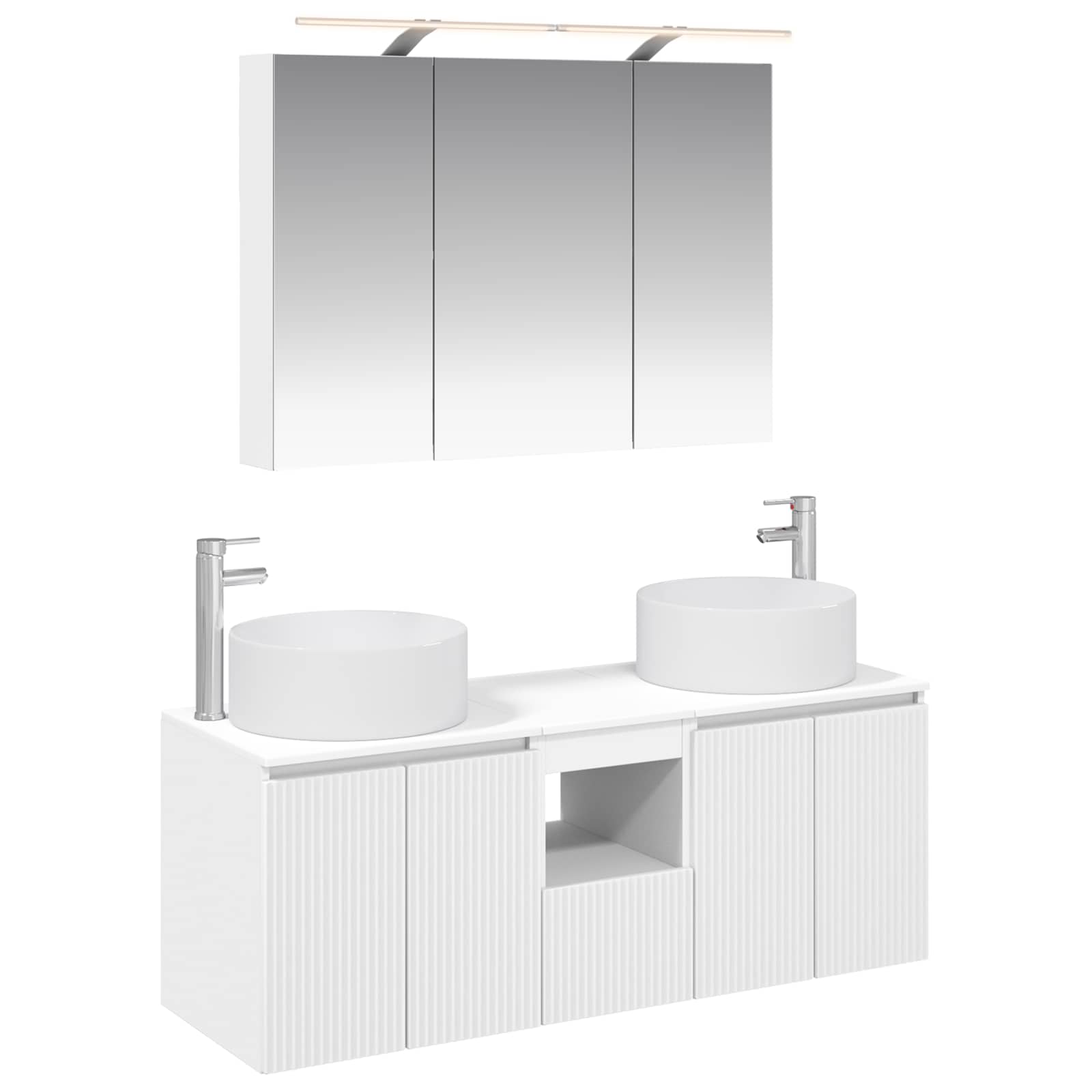 Set ormarića za kupaonicu 4 pcs Bijela 100 x 14,5 x 70 cm
