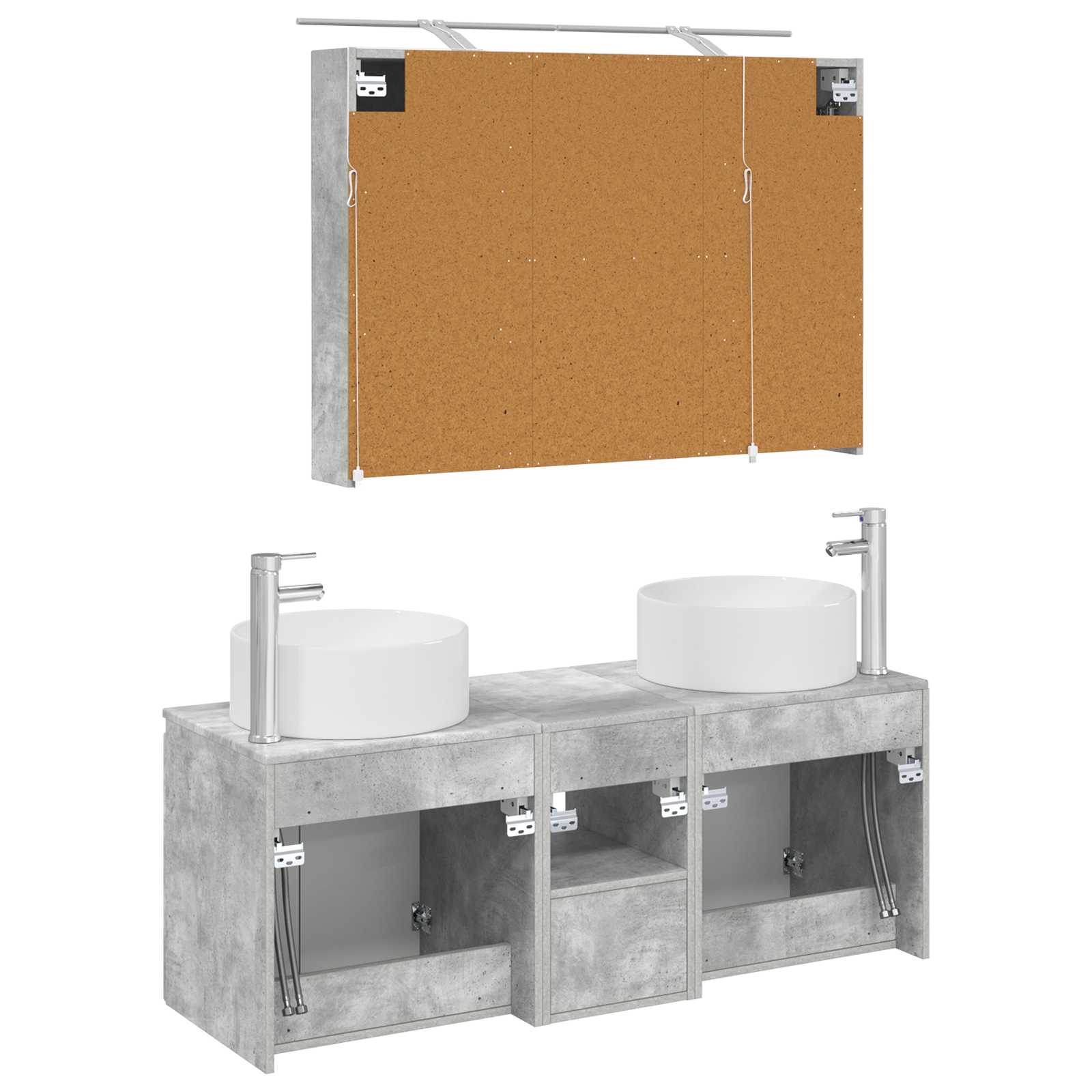 Set ormarića za kupaonicu 4 pcs Betonska siva