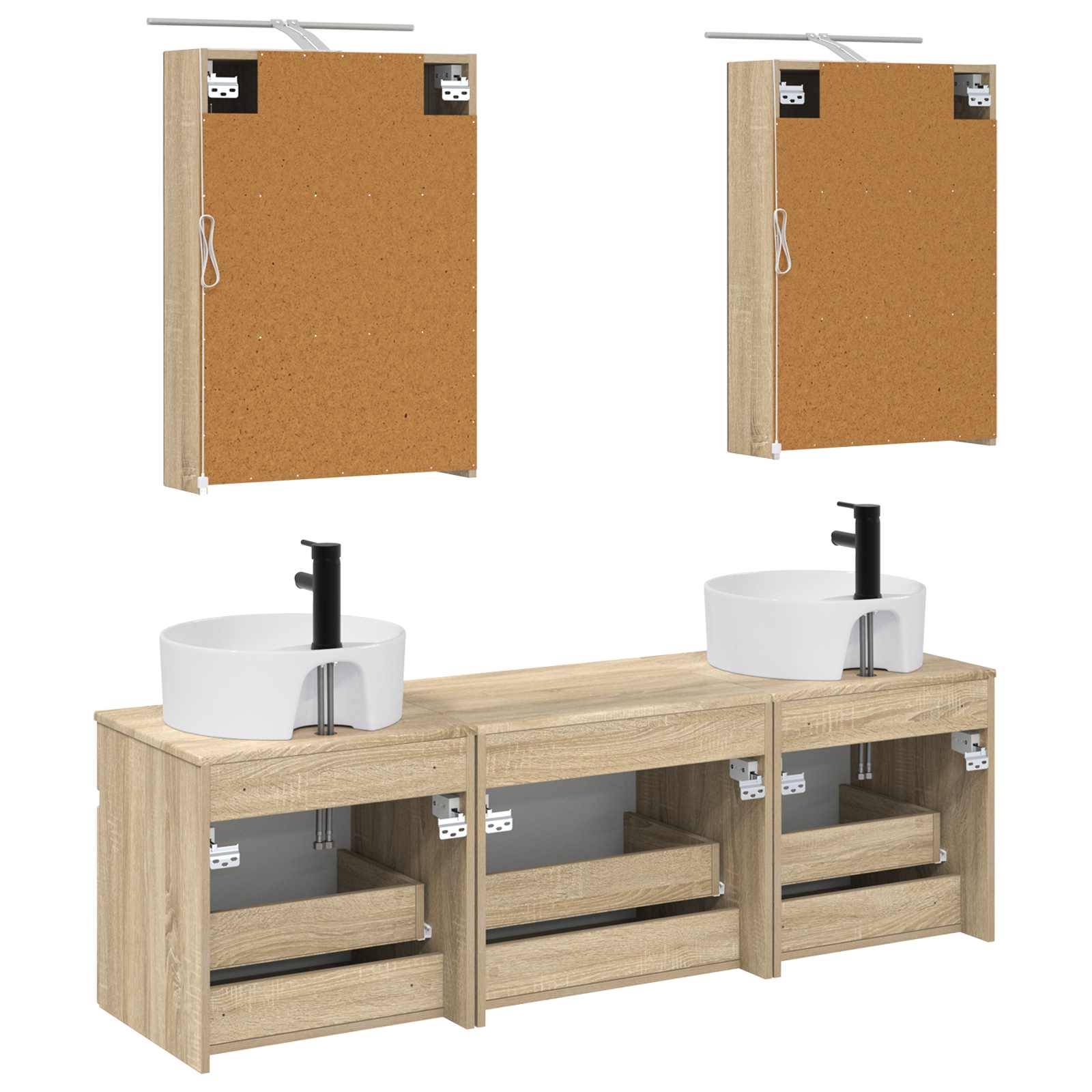 Set ormarića za kupaonicu 5 pcs Hrast sonoma 50 x 14,5 x 70 cm