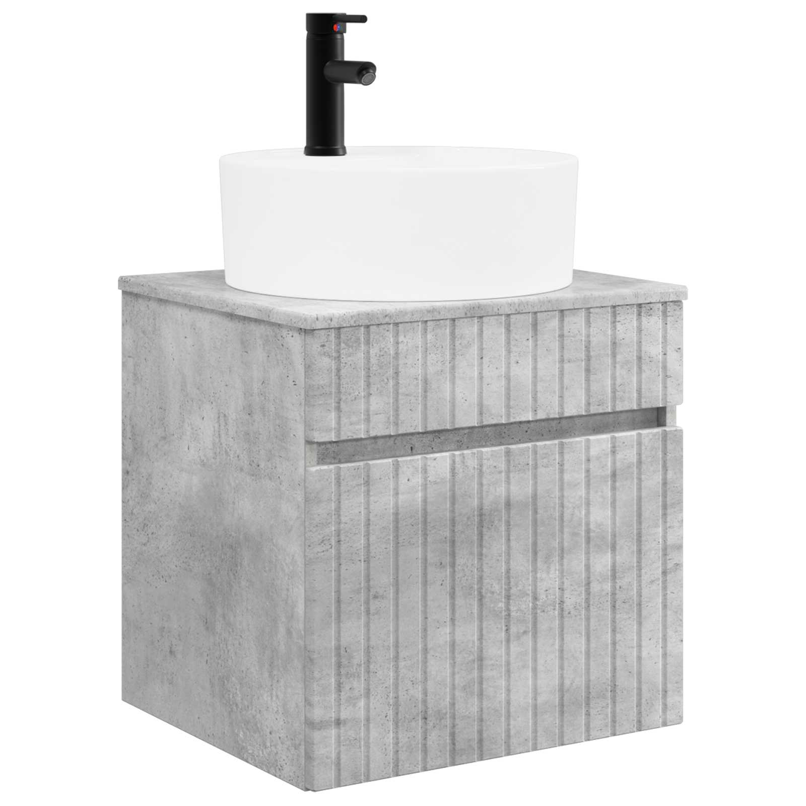 Set ormarića za kupaonicu 5 pcs Betonska siva 50 x 14,5 x 70 cm