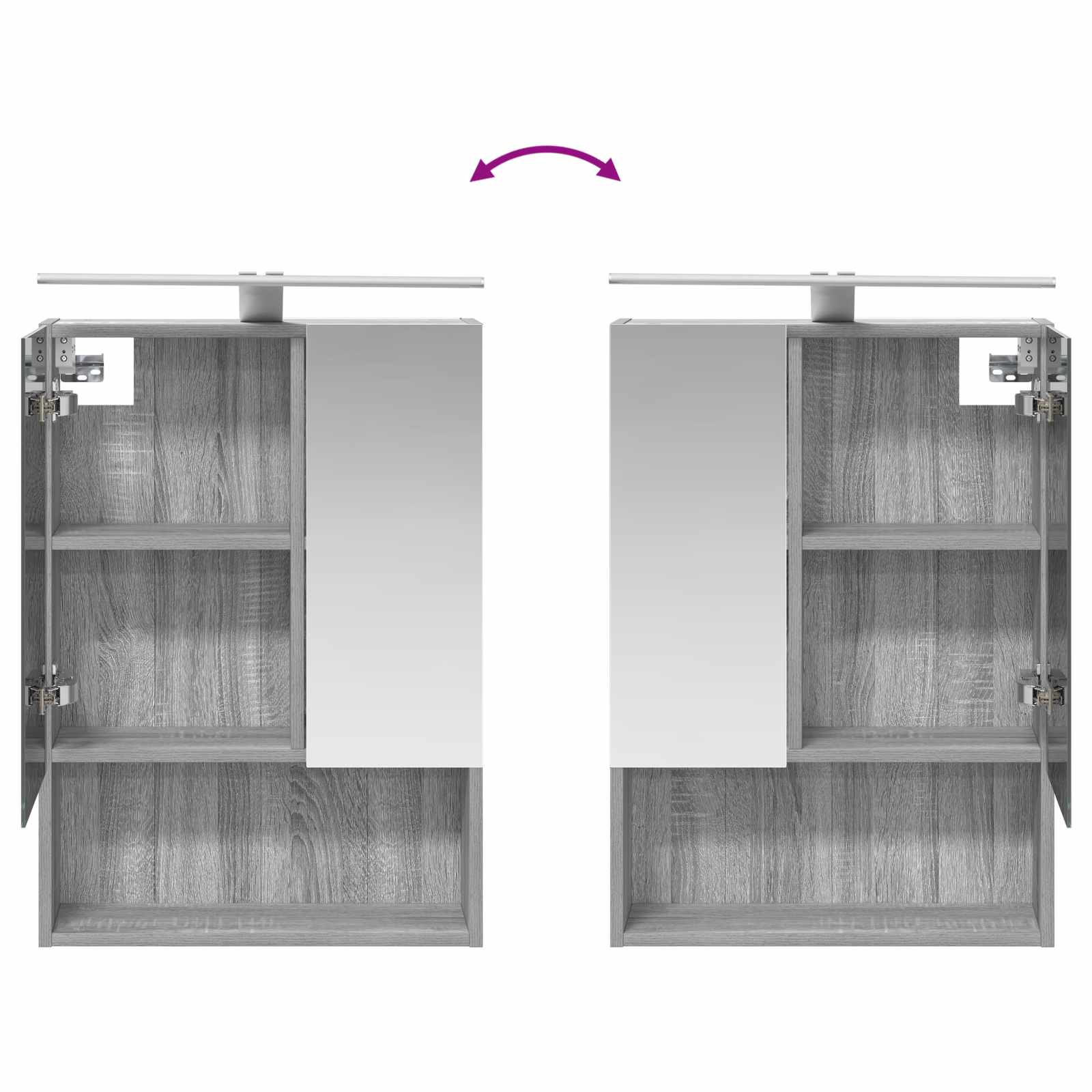 Set ormarića za kupaonicu 5 pcs Siva Sonoma 50 x 14,5 x 70 cm