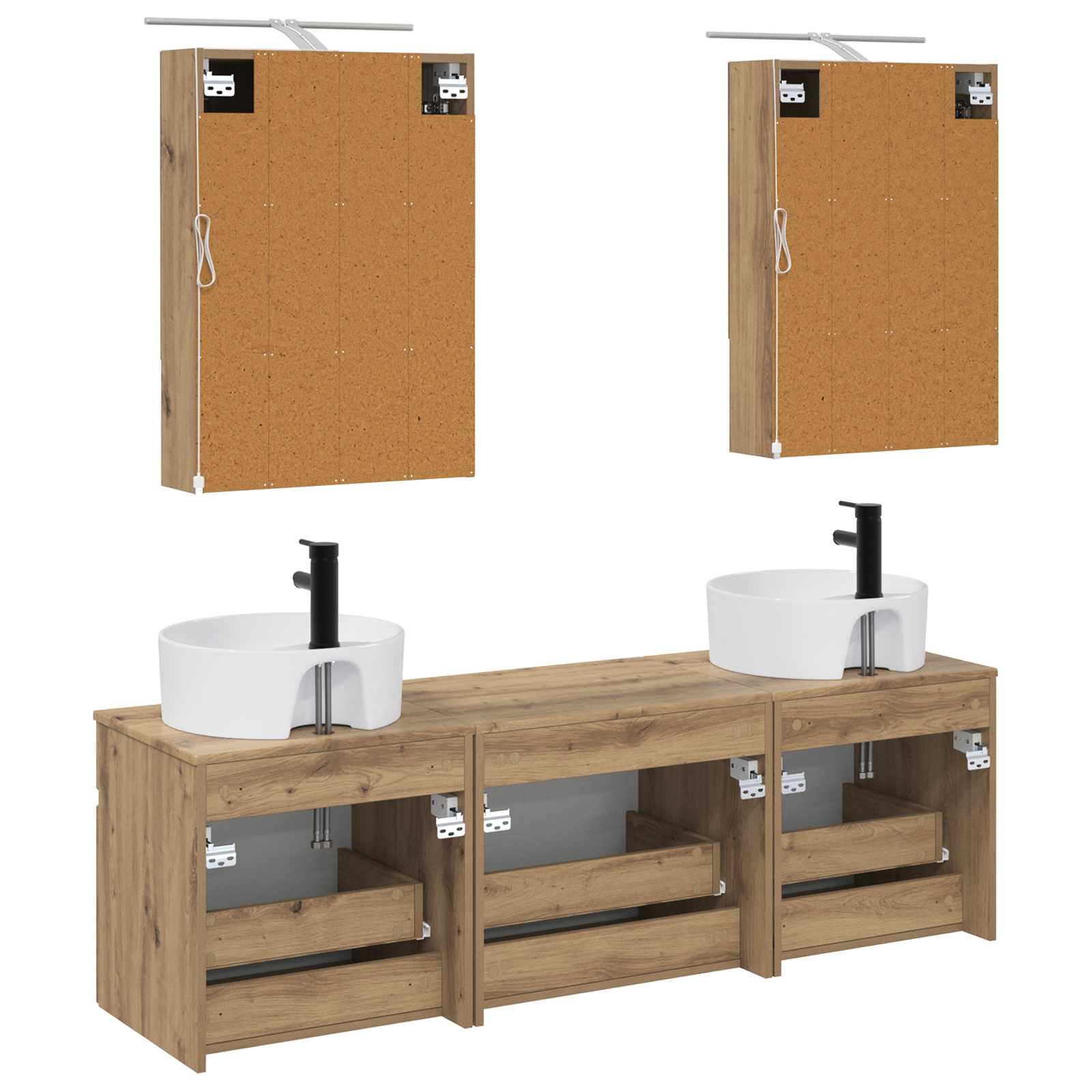 Set ormarića za kupaonicu 5 pcs Hrast artisan 50 x 14,5 x 70 cm