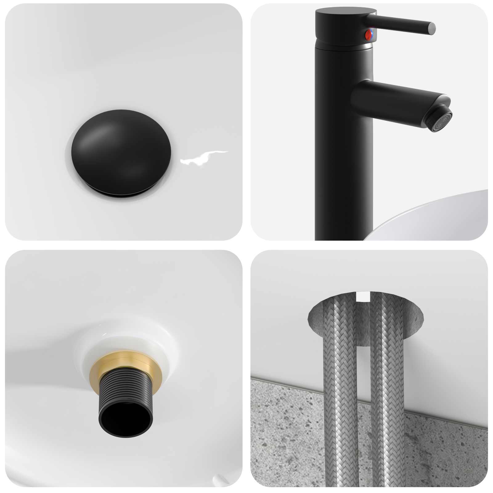 Set ormarića za kupaonicu 5 pcs Betonska siva 53 x 15,5 x 70 cm