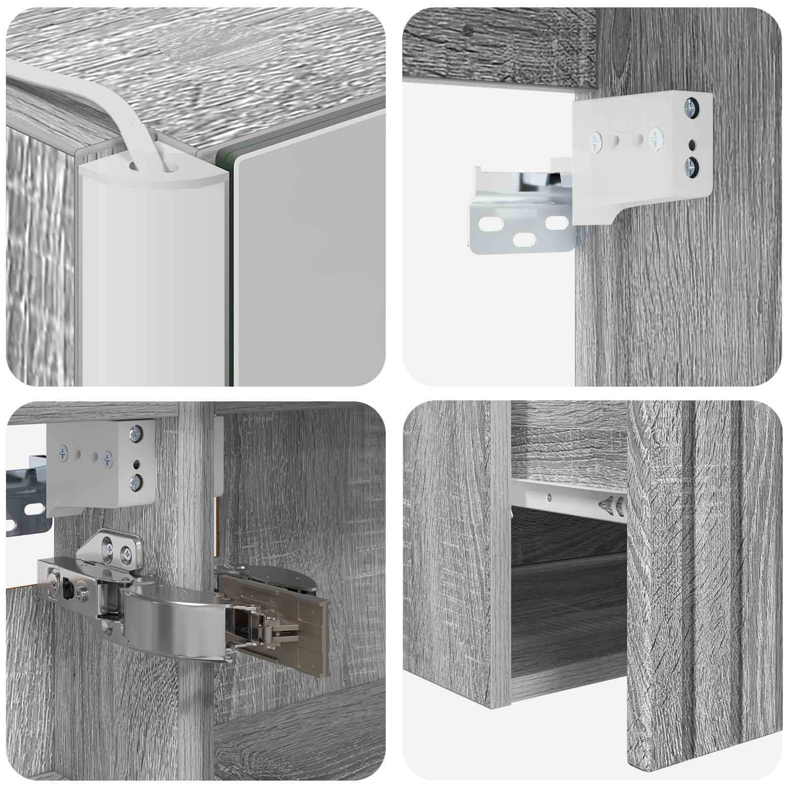 Set ormarića za kupaonicu 5 pcs Siva Sonoma 53 x 15,5 x 70 cm
