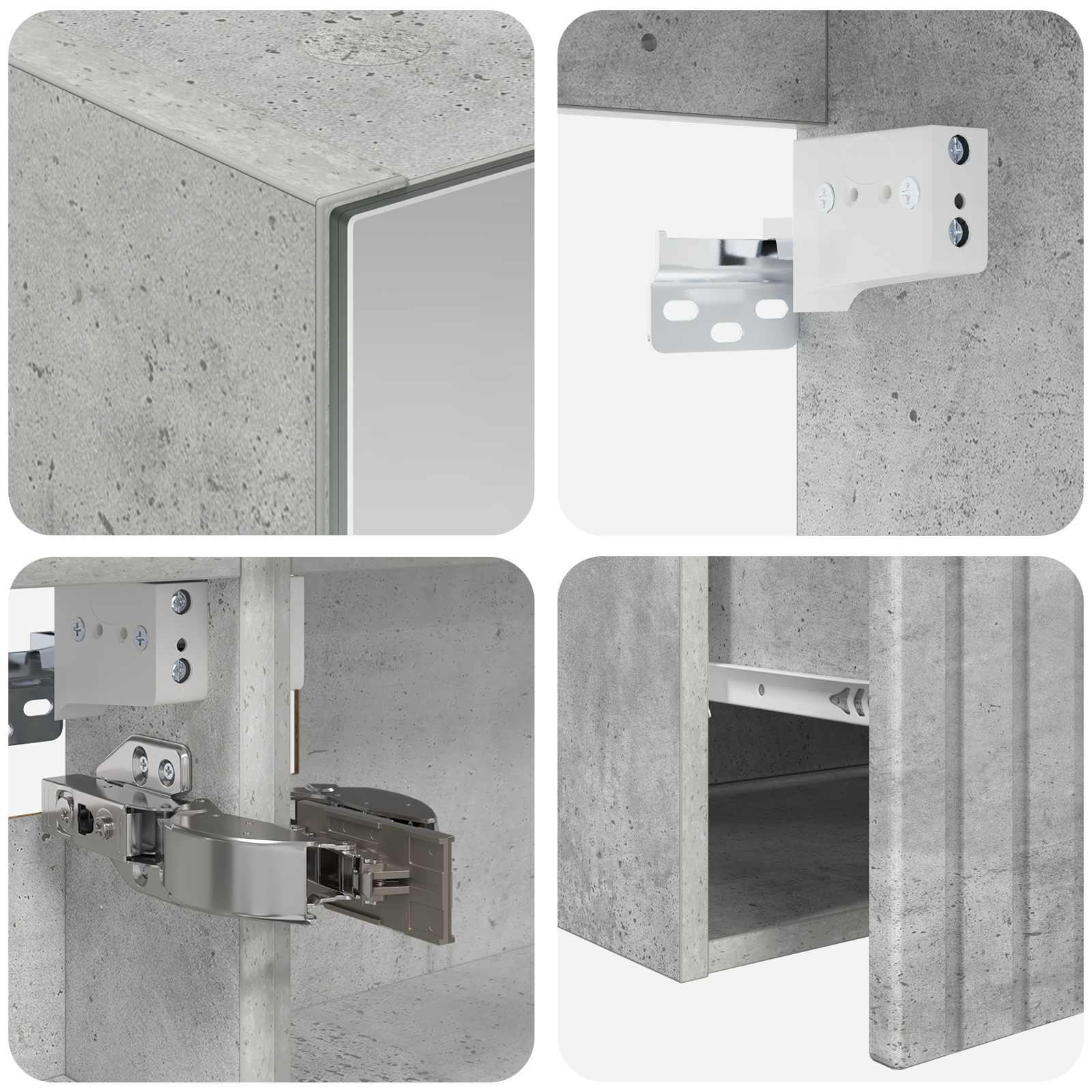 Set ormarića za kupaonicu 5 pcs Betonska siva 50 x 14,5 x 70 cm