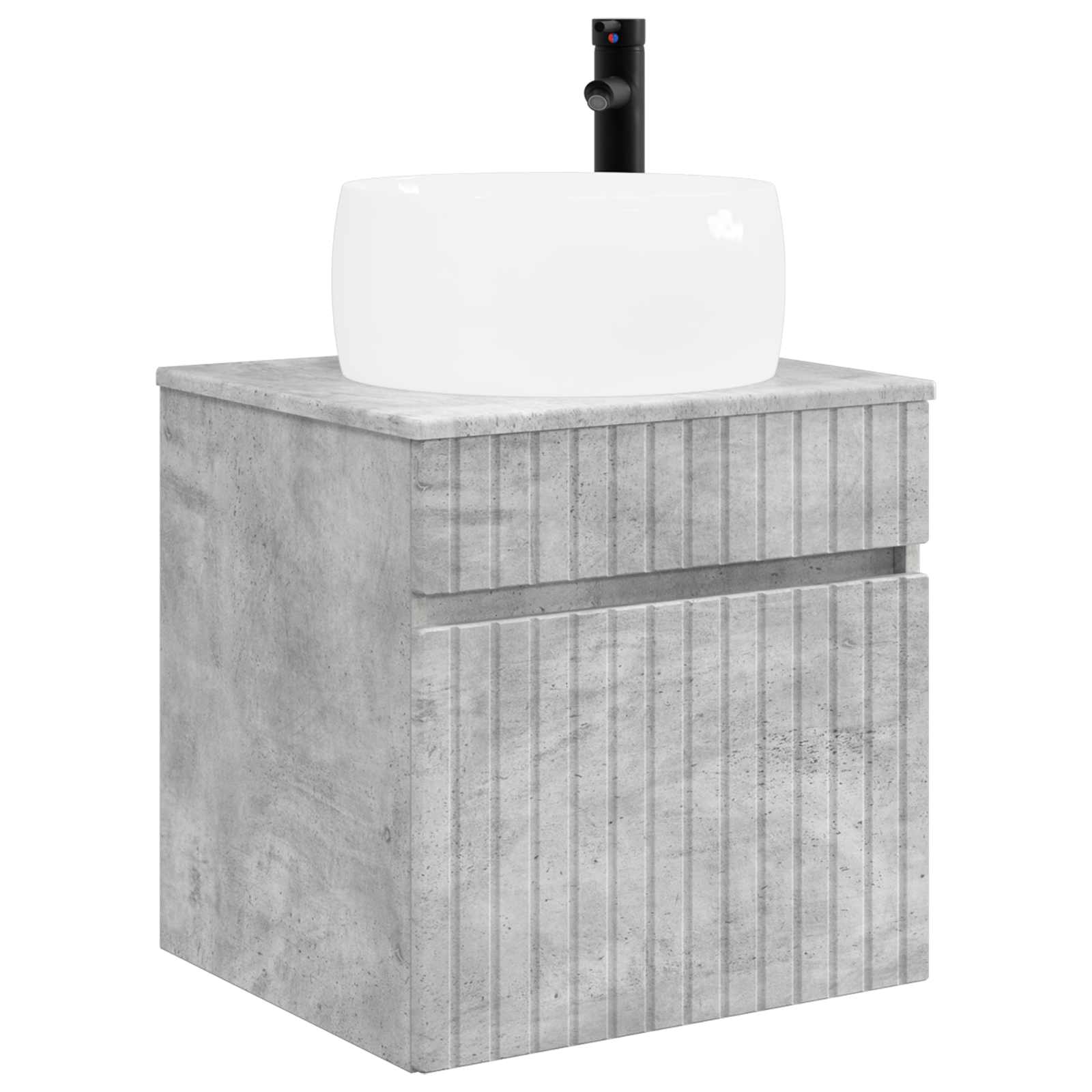 Set ormarića za kupaonicu 5 pcs Betonska siva 50 x 14,5 x 70 cm