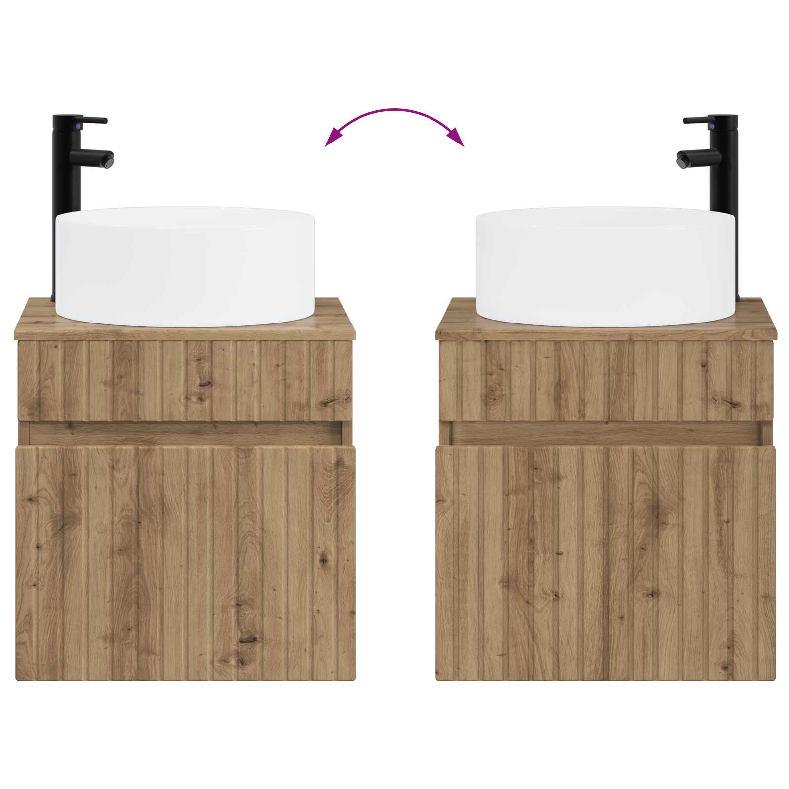 Set ormarića za kupaonicu 4 pcs Hrast artisan Konstruirano drvo