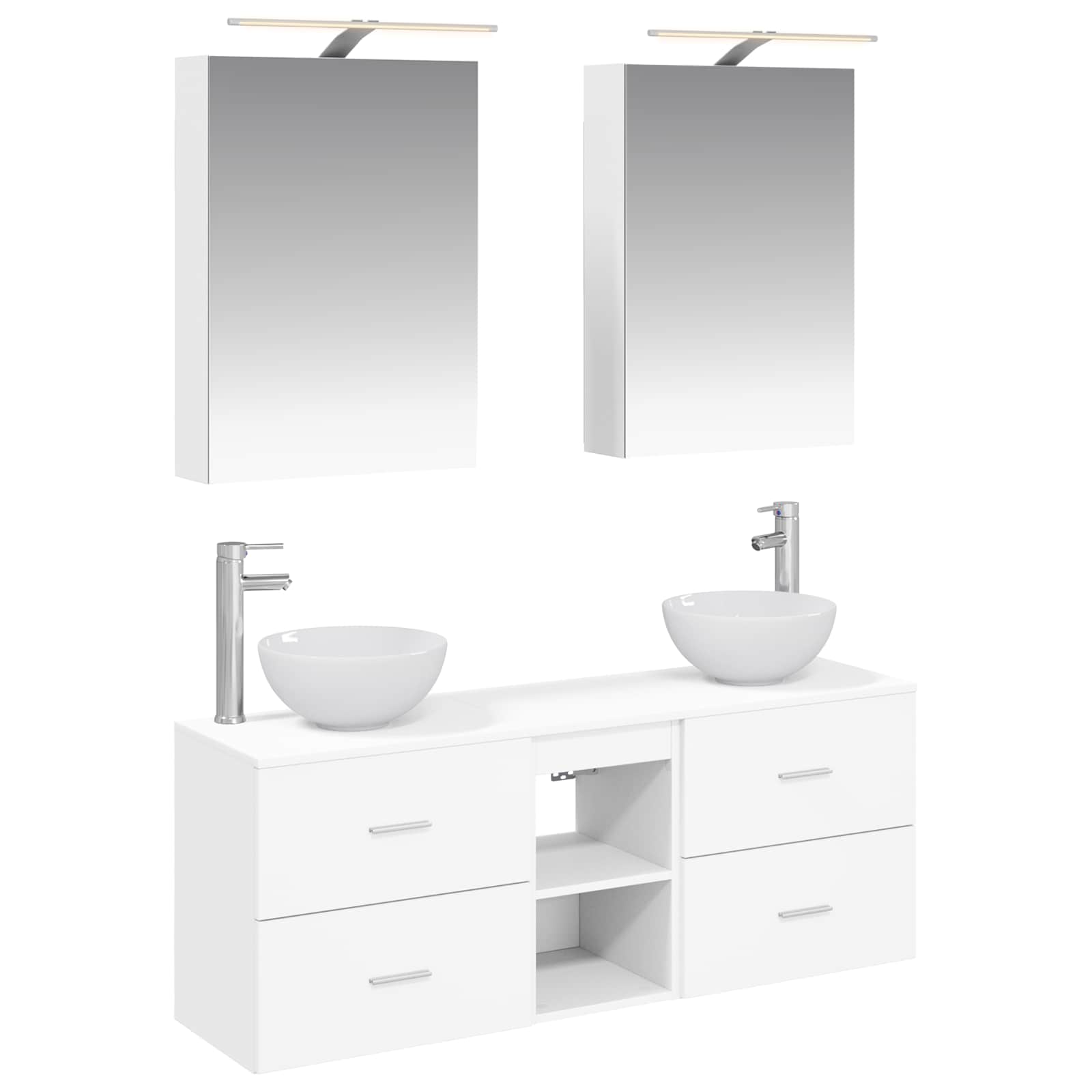 Set ormarića za kupaonicu 5 pcs Bijela 50 x 14,5 x 70 cm