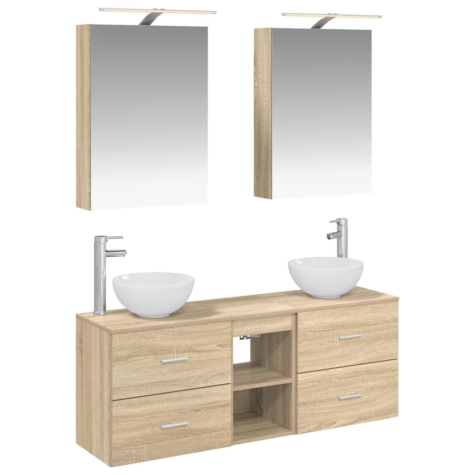 Set ormarića za kupaonicu 5 pcs Hrast sonoma 50 x 14,5 x 70 cm