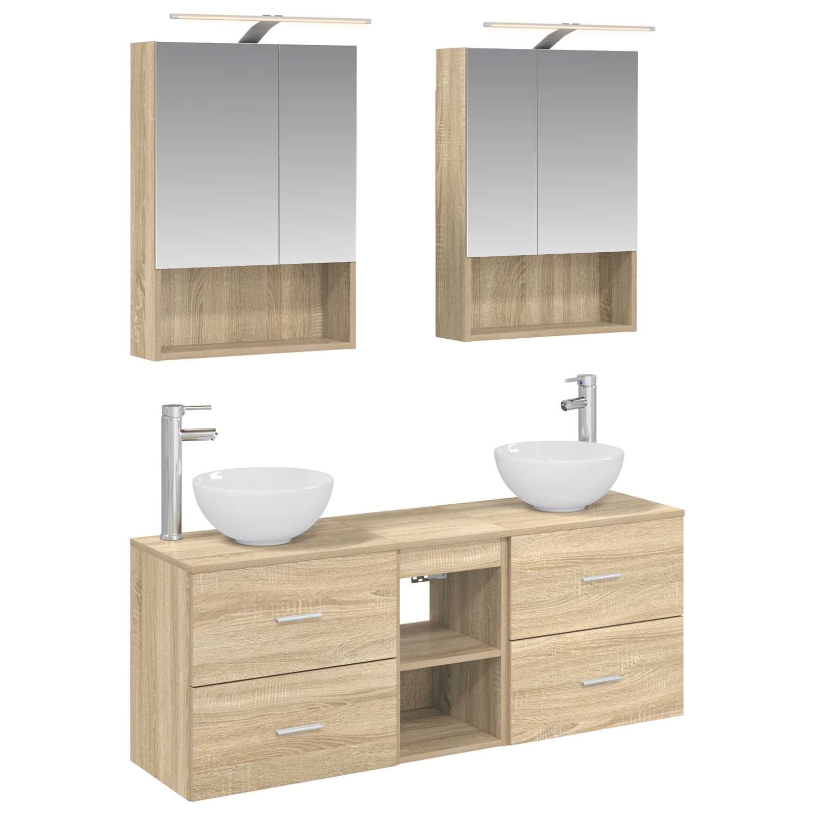 Set ormarića za kupaonicu 5 pcs Hrast sonoma 50 x 14,5 x 70 cm