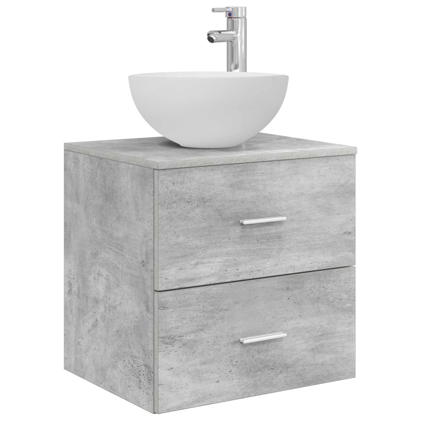 Set ormarića za kupaonicu 5 pcs Betonska siva 50 x 14,5 x 70 cm