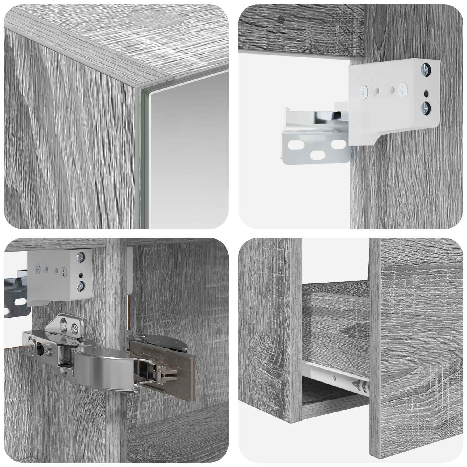 Set ormarića za kupaonicu 5 pcs Siva Sonoma 50 x 14,5 x 70 cm