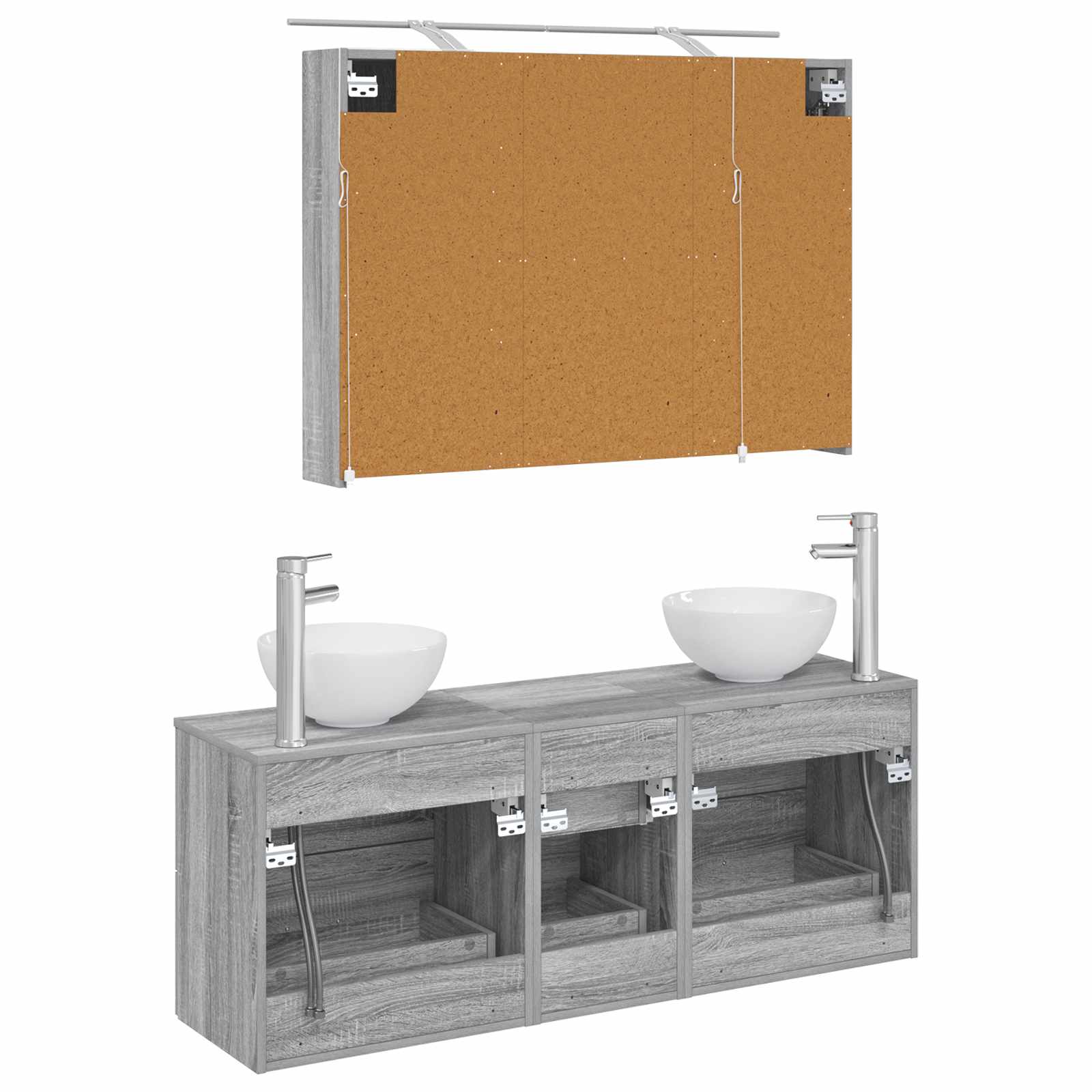 Set namještaja za kupaonicu 4 pcs Siva Sonoma