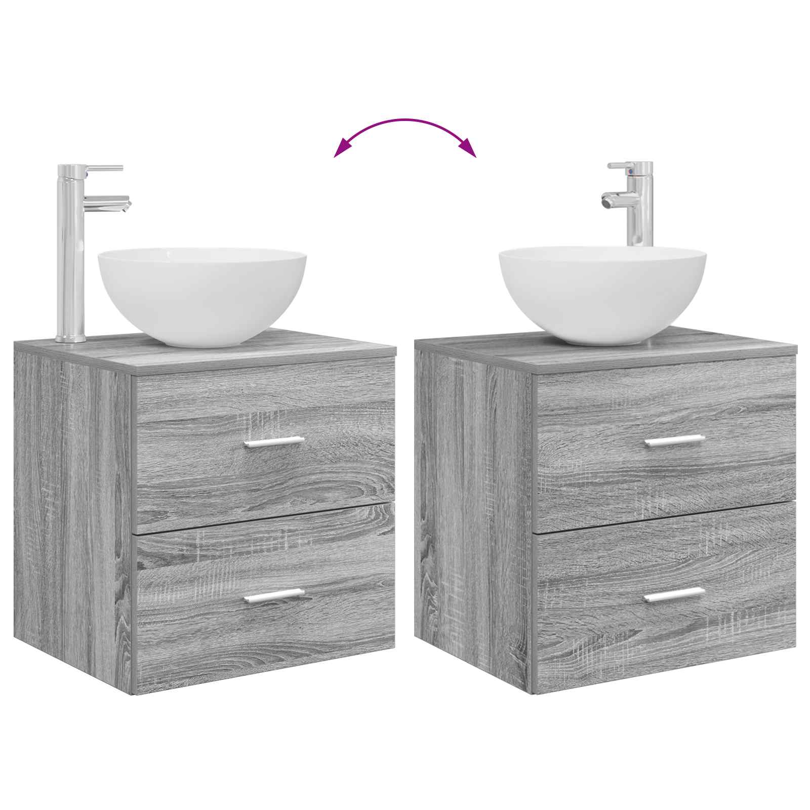 Set namještaja za kupaonicu 4 pcs Siva Sonoma