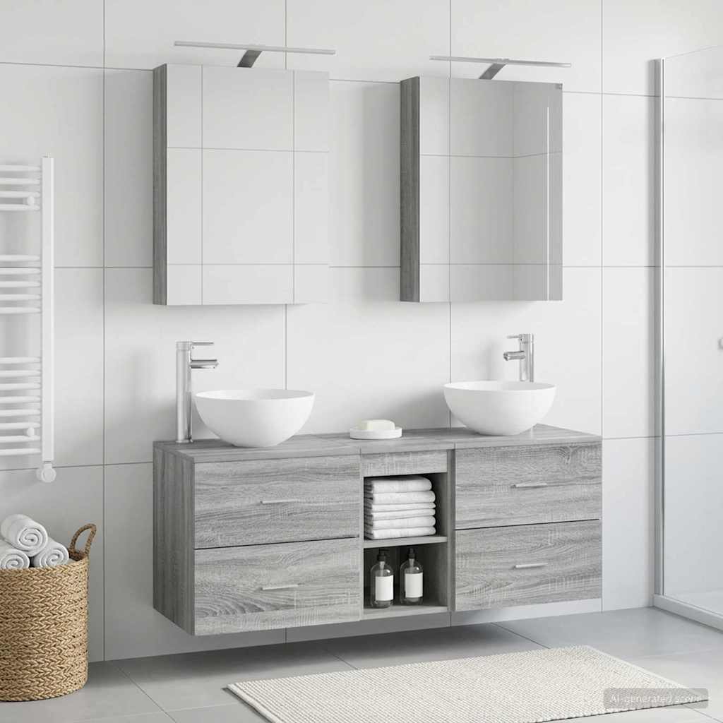 Set namještaja za kupaonicu 5 pcs Siva Sonoma