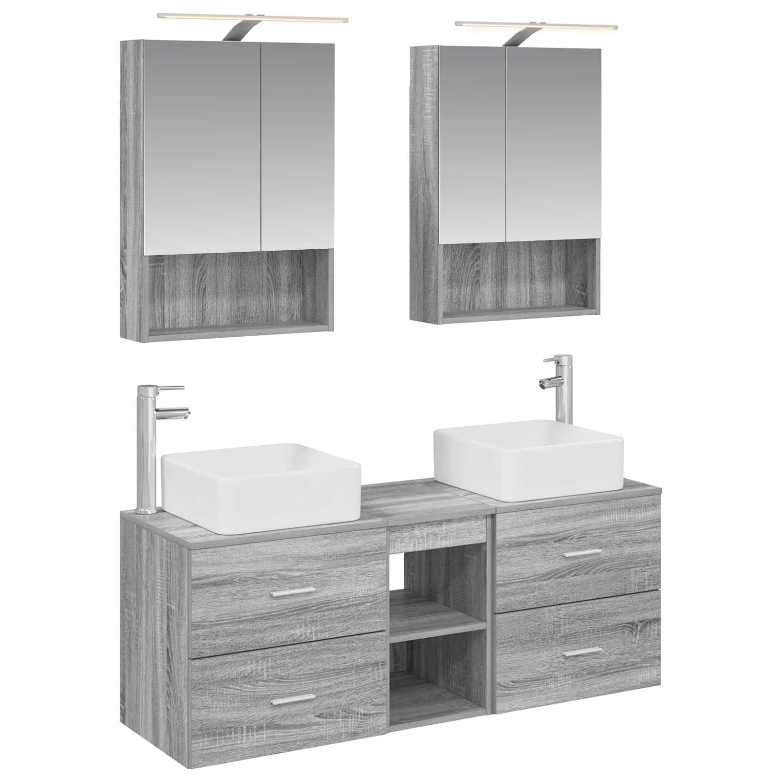 Set namještaja za kupaonicu 5 pcs Siva Sonoma