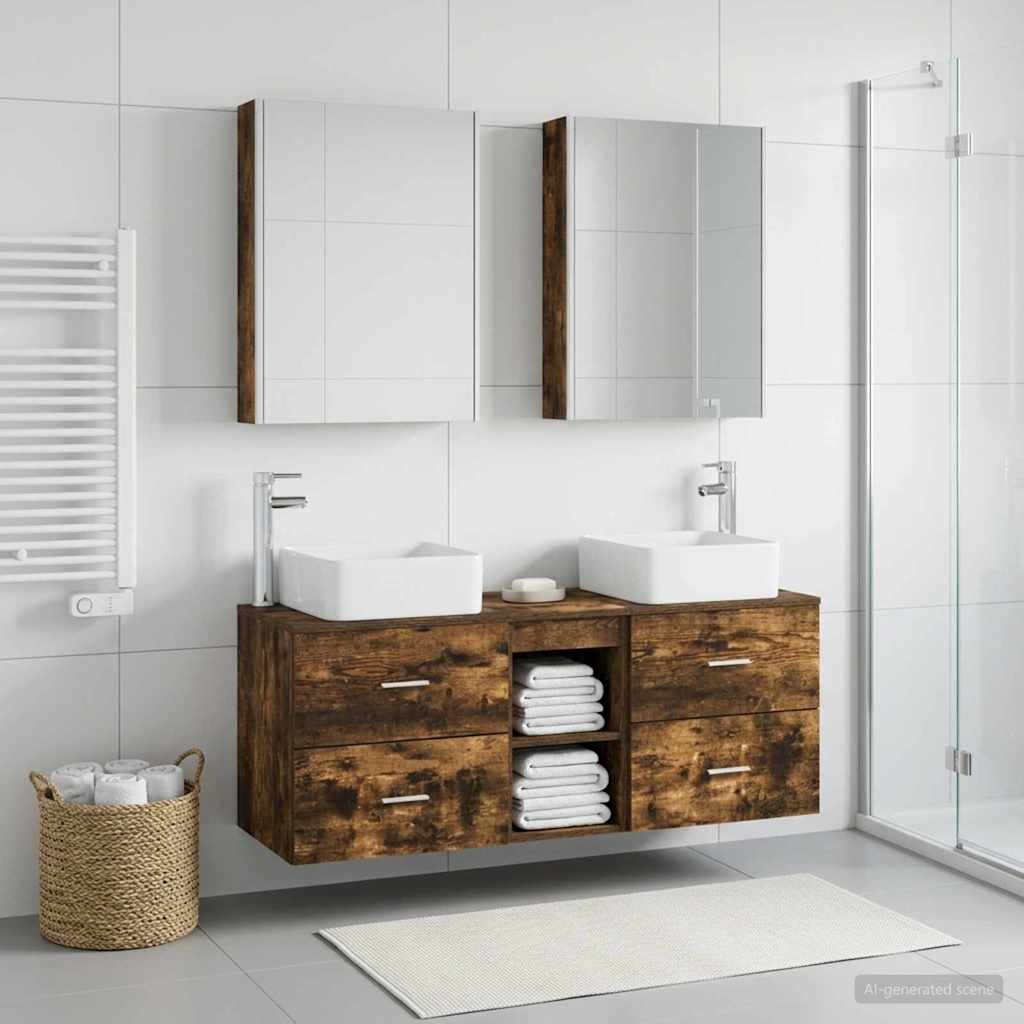 Set namještaja za kupaonicu 5 pcs Dimljeni hrast