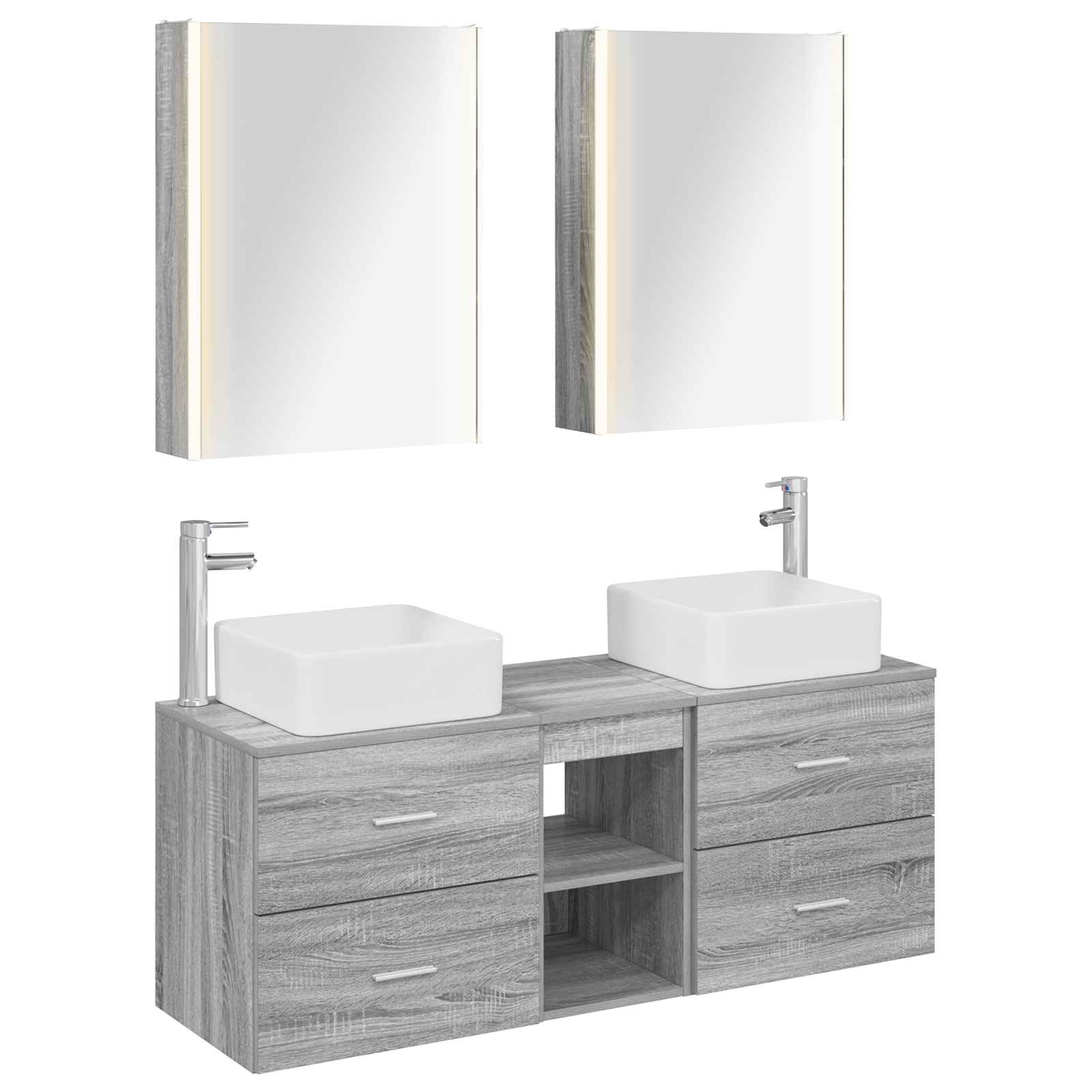 Set namještaja za kupaonicu 5 pcs Siva Sonoma