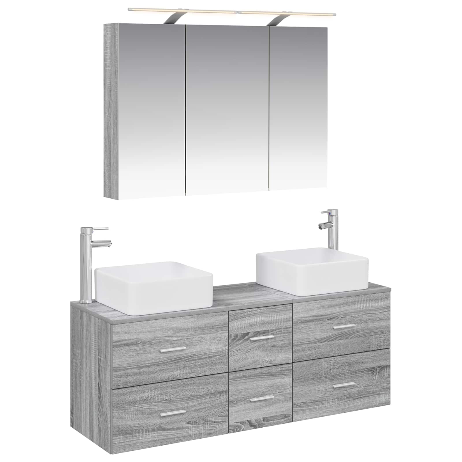 Set namještaja za kupaonicu 4 pcs Siva Sonoma