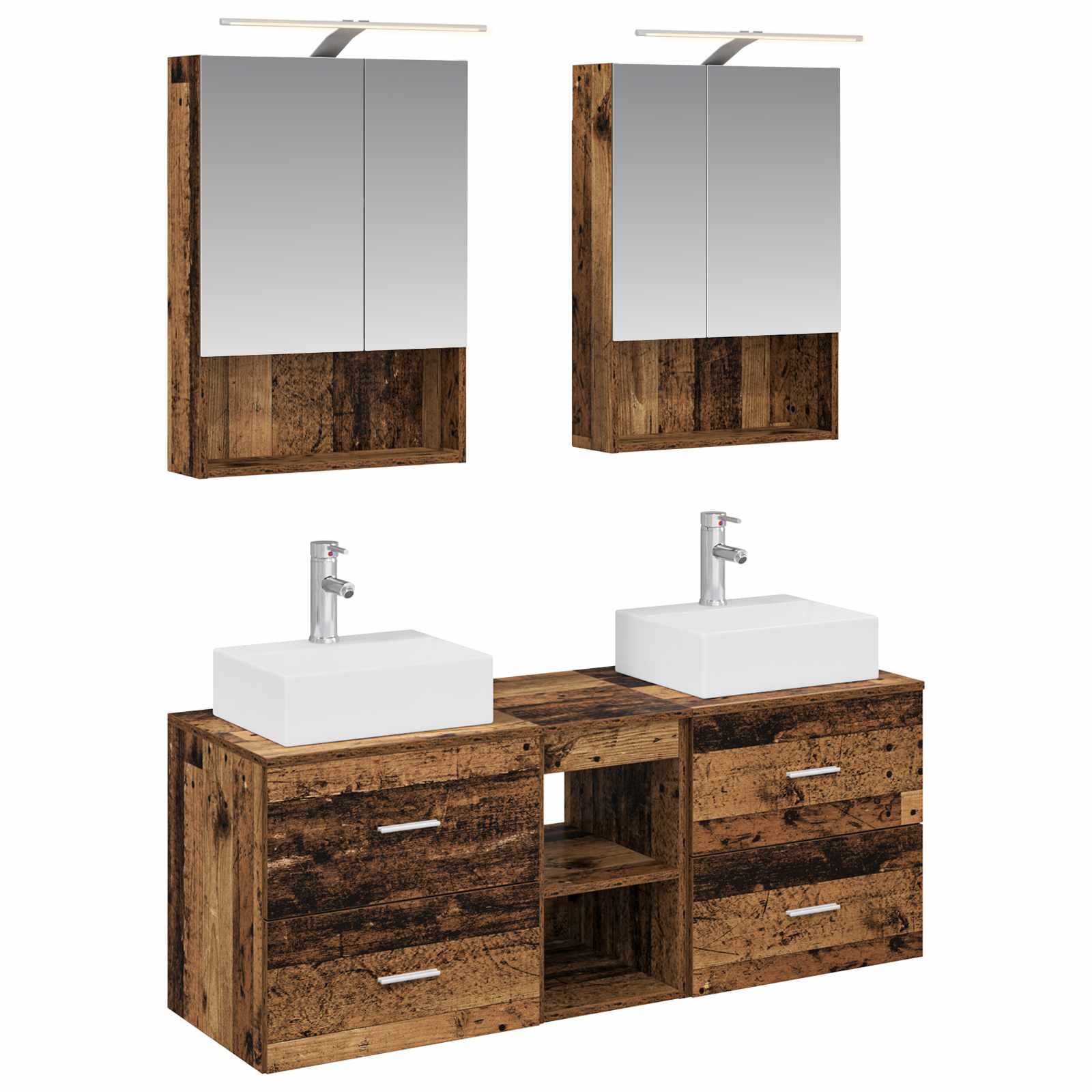 Set namještaja za kupaonicu 5 pcs Staro drvo