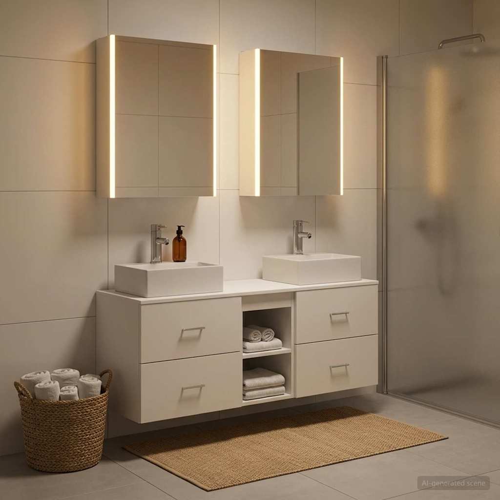Set namještaja za kupaonicu 5 pcs Bijela
