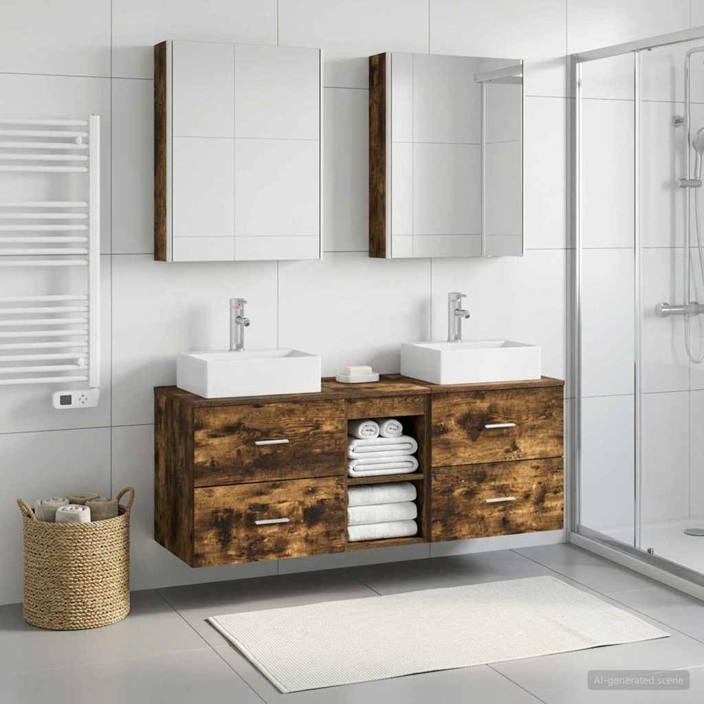 Set namještaja za kupaonicu 5 pcs Dimljeni hrast