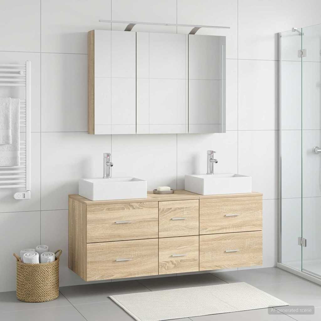 Set namještaja za kupaonicu 4 pcs Hrast sonoma