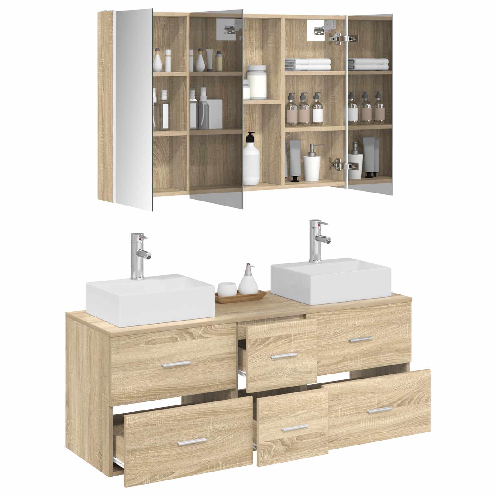 Set namještaja za kupaonicu 4 pcs Hrast sonoma