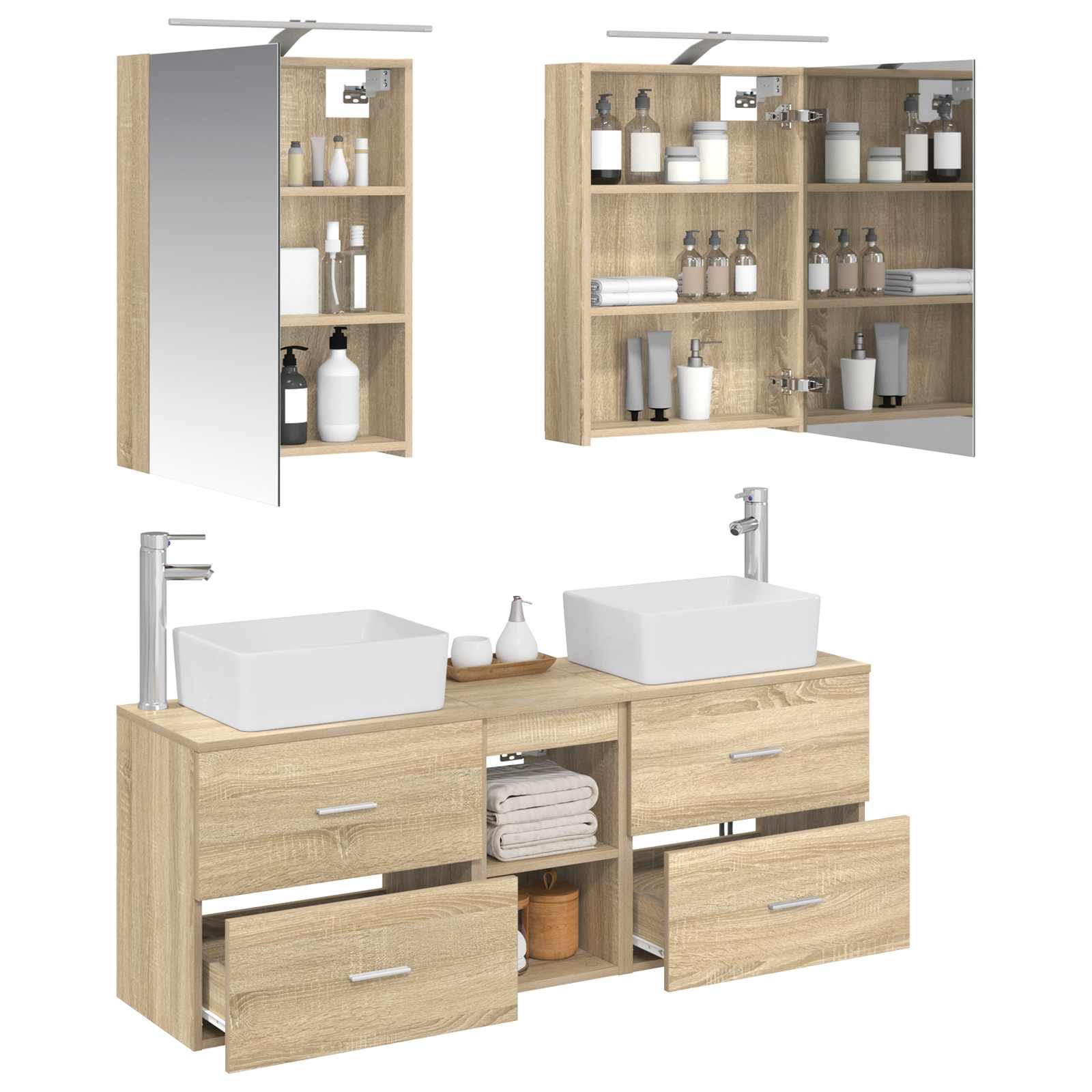Set namještaja za kupaonicu 5 pcs Hrast sonoma