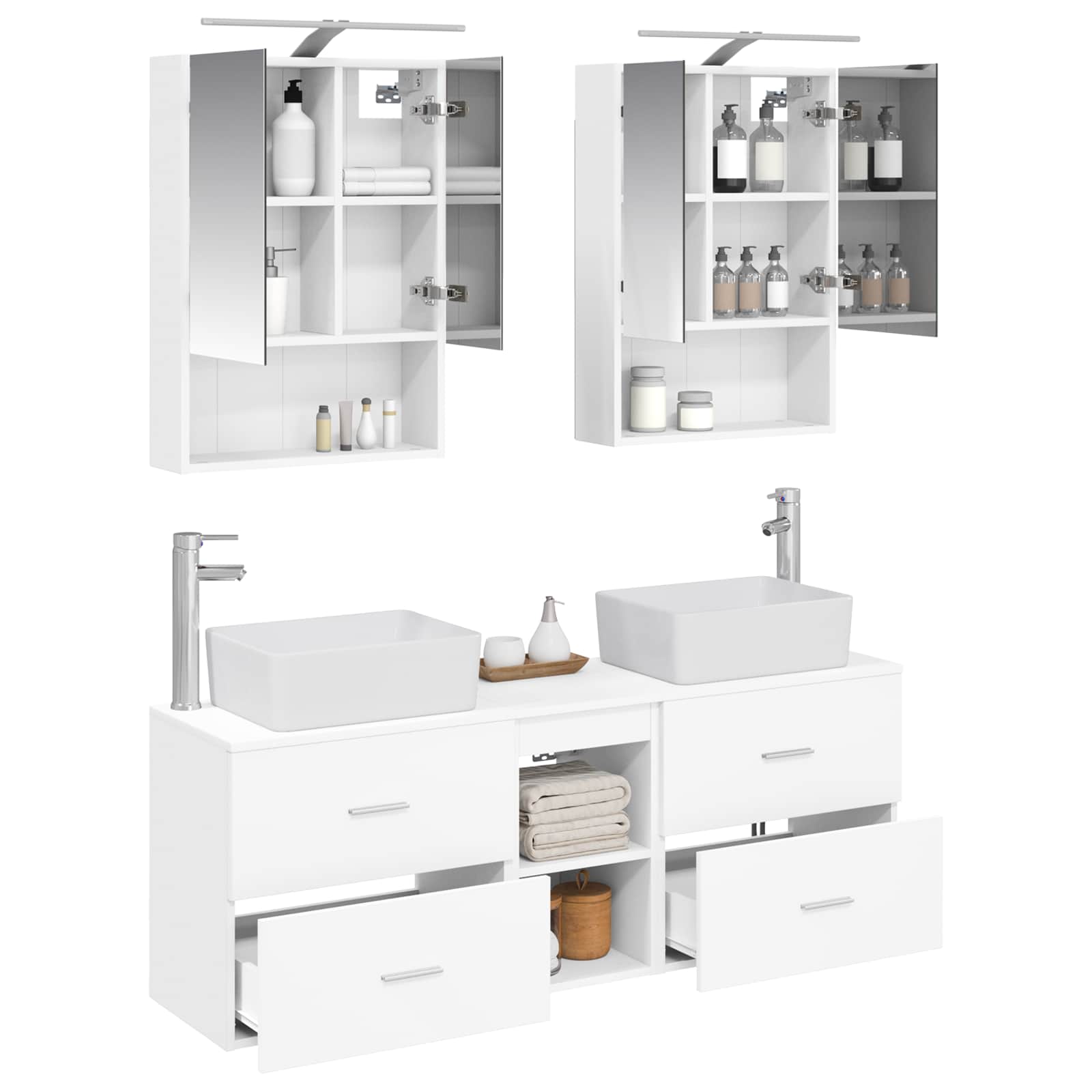 Set namještaja za kupaonicu 5 pcs Bijela