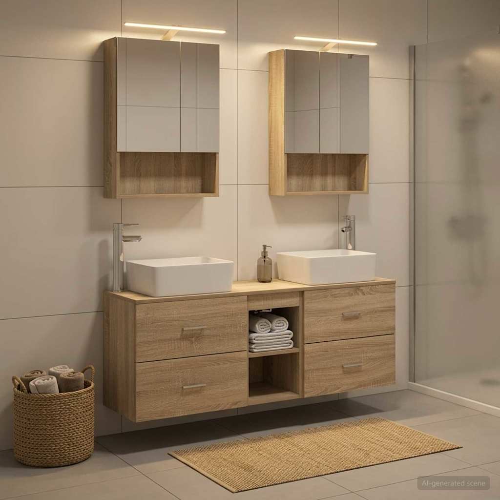 Set namještaja za kupaonicu 5 pcs Hrast sonoma