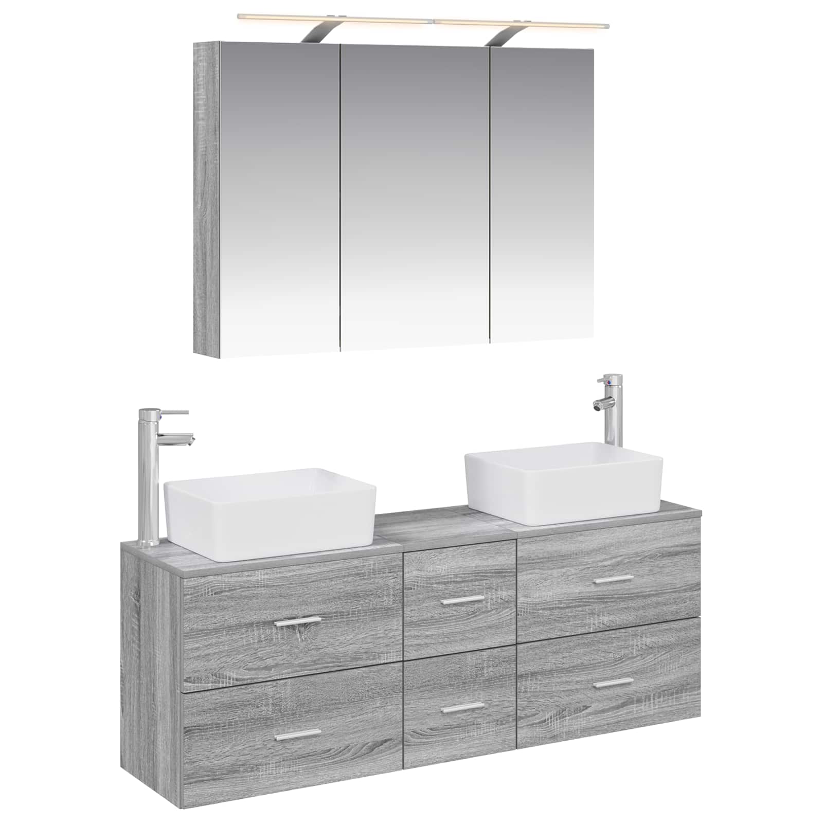Set namještaja za kupaonicu 4 pcs Siva Sonoma
