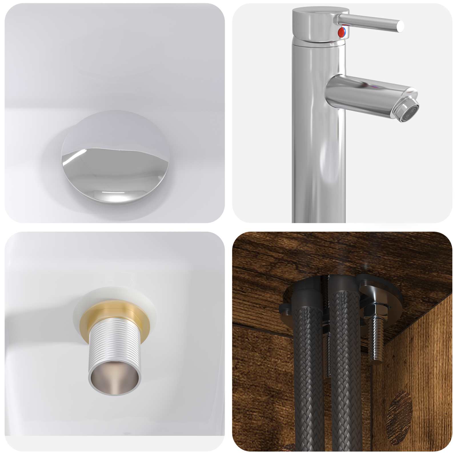 Set namještaja za kupaonicu 4 pcs Dimljeni hrast