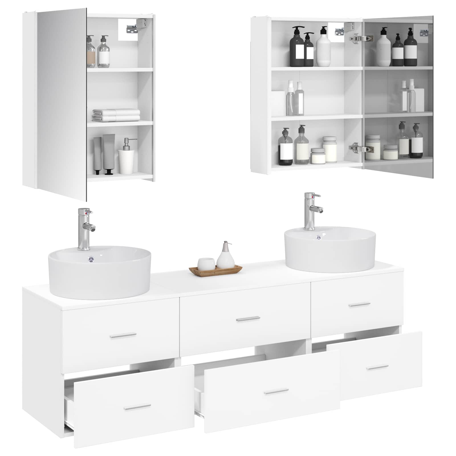Set namještaja za kupaonicu 5 pcs Bijela