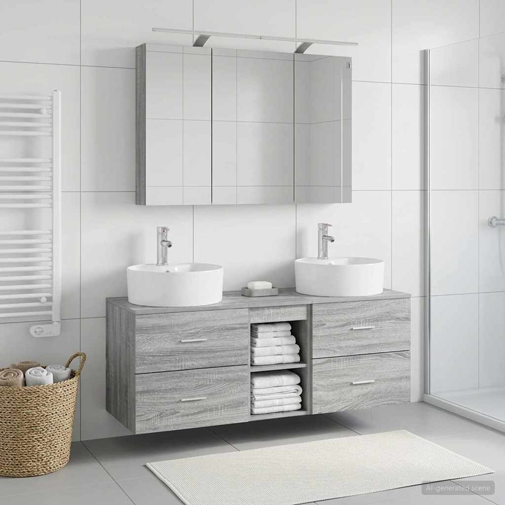 Set namještaja za kupaonicu 4 pcs Siva Sonoma