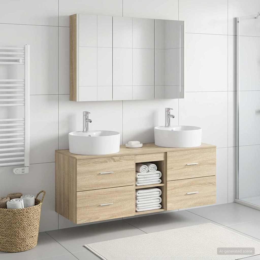Set namještaja za kupaonicu 4 pcs Hrast sonoma