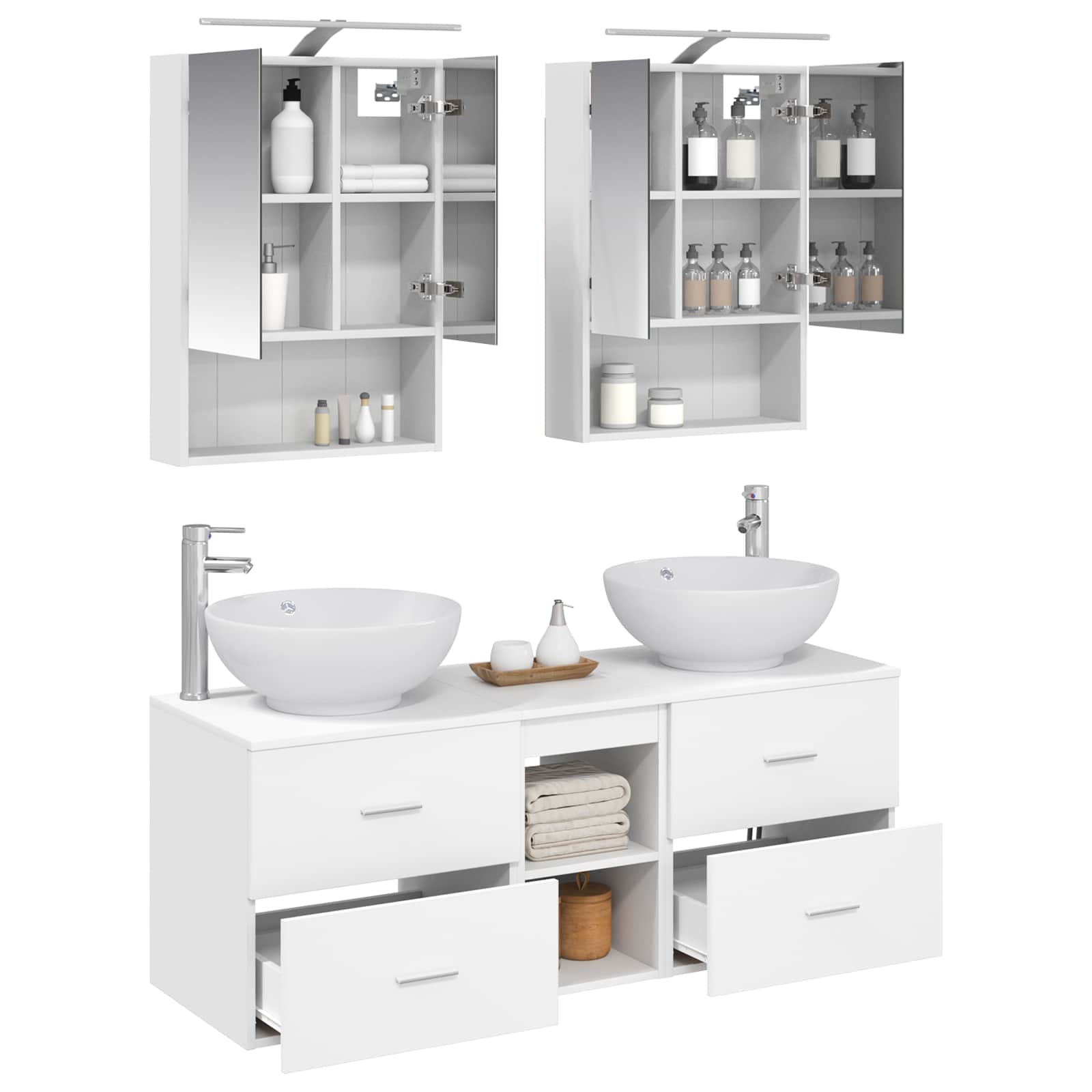 Set namještaja za kupaonicu 5 pcs Bijela
