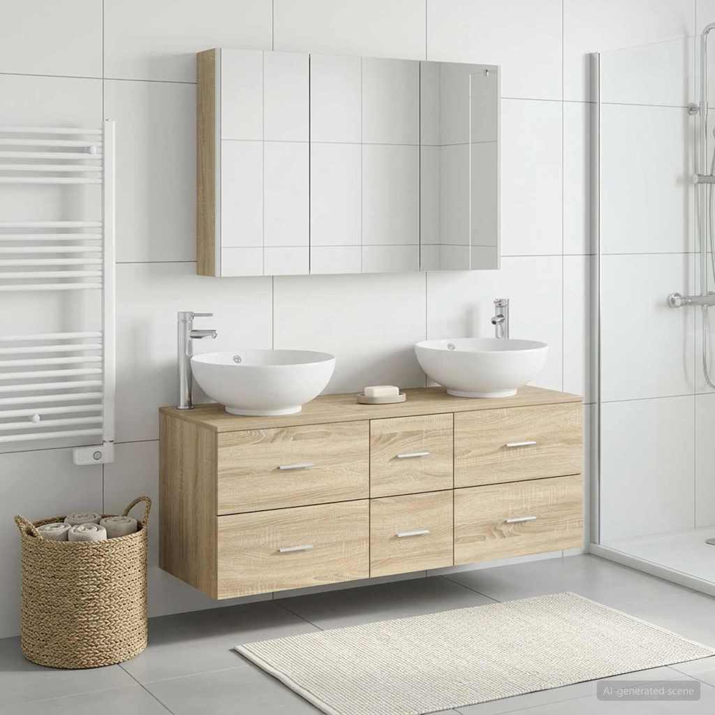 Set namještaja za kupaonicu 4 pcs Hrast sonoma