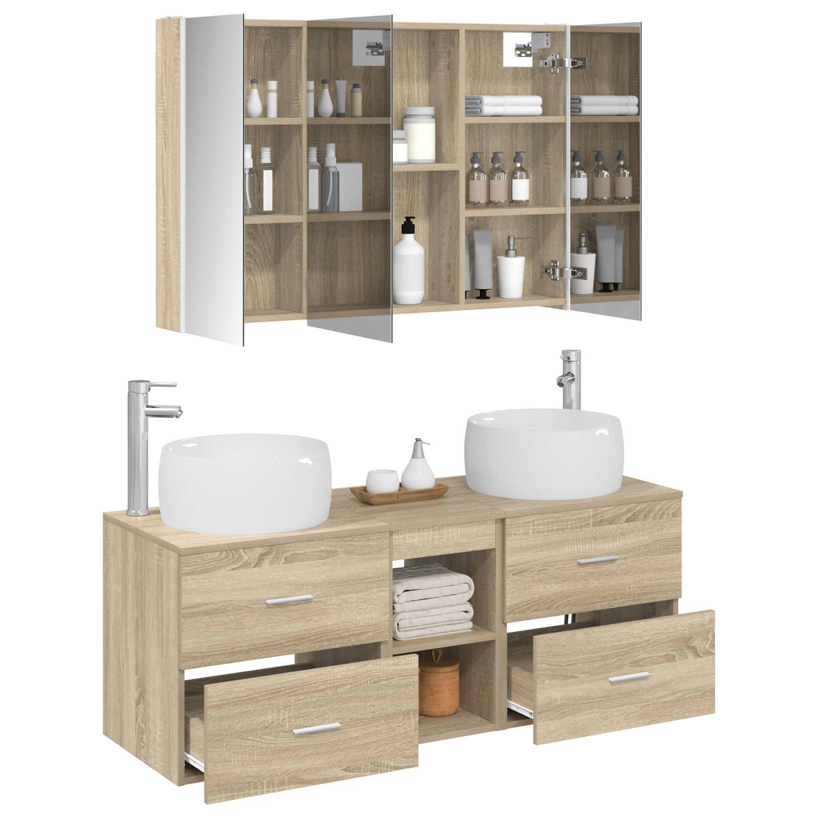 Set namještaja za kupaonicu 4 pcs Hrast sonoma