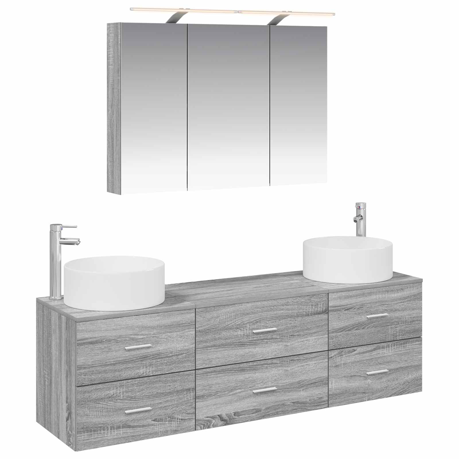 Set namještaja za kupaonicu 4 pcs Siva Sonoma