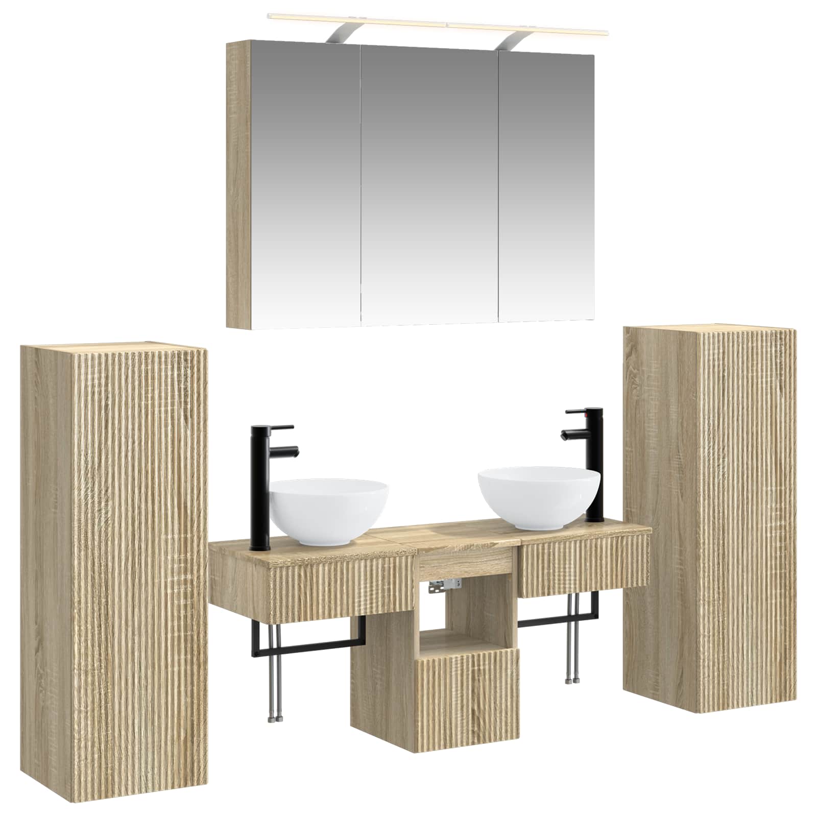 Set namještaja za kupaonicu 6 pcs Hrast sonoma