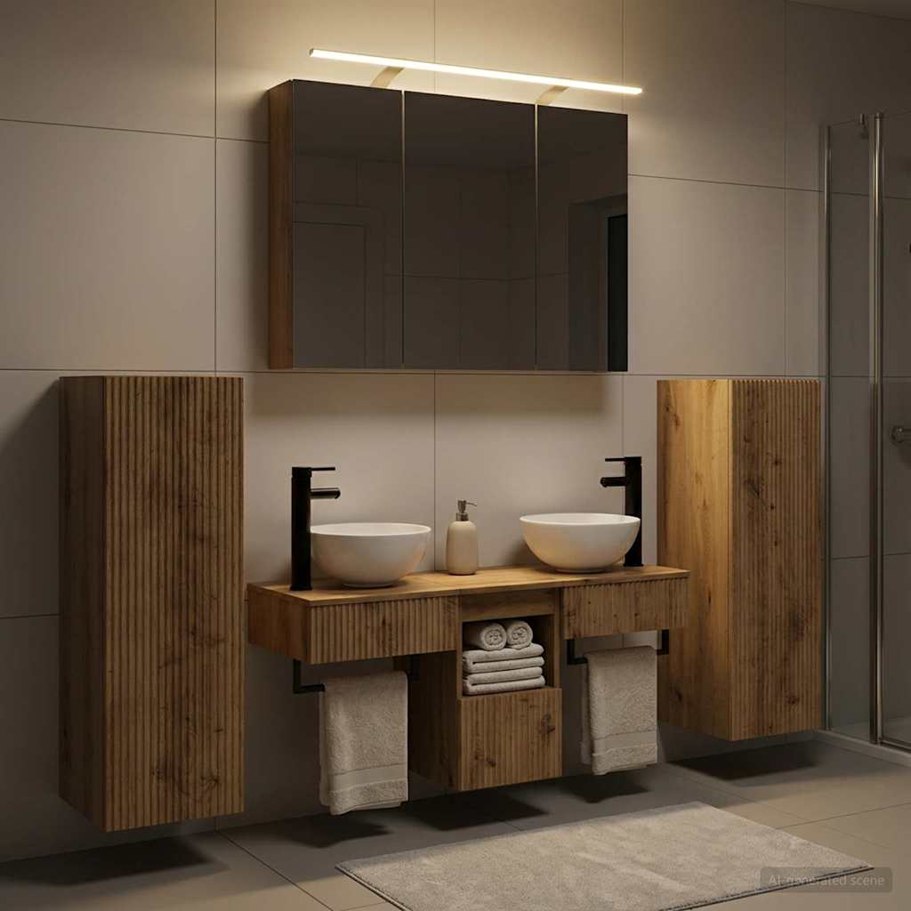 Set namještaja za kupaonicu 6 pcs Hrast artisan